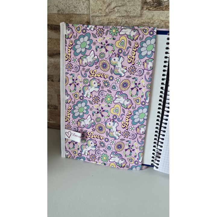 Funda agenda Unicornios amarillo