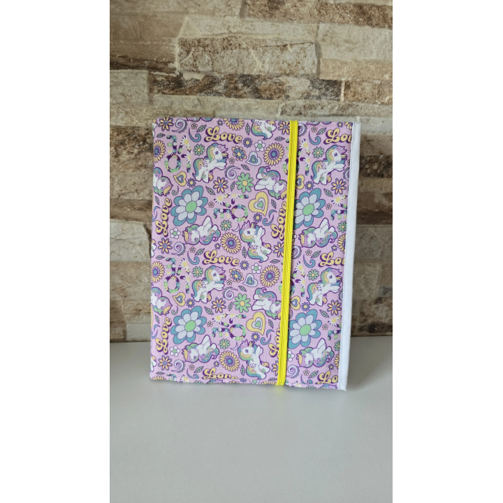 Funda agenda Unicornios amarillo