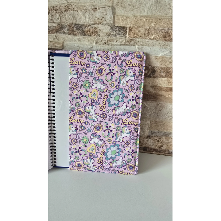 Funda agenda Unicornios amarillo