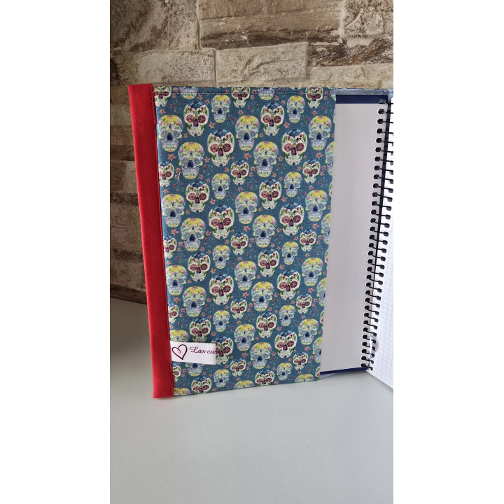 Funda agenda Calaveras rojo