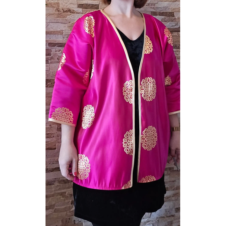 Chaqueta kimono fucsia