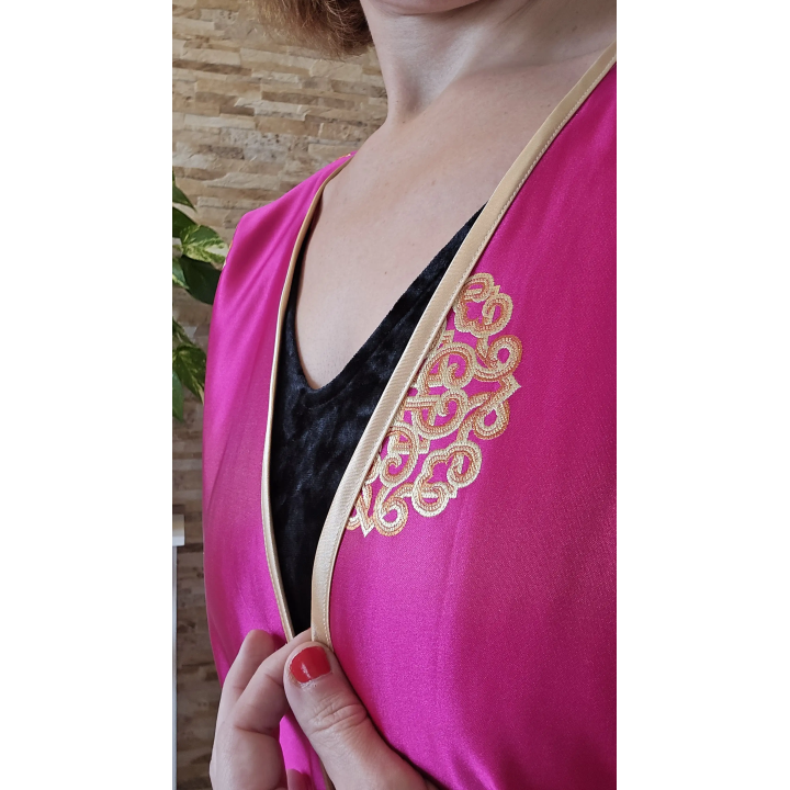 Chaqueta kimono fucsia
