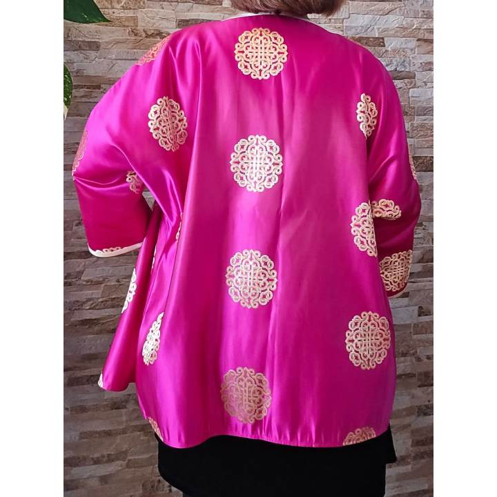 Chaqueta kimono fucsia