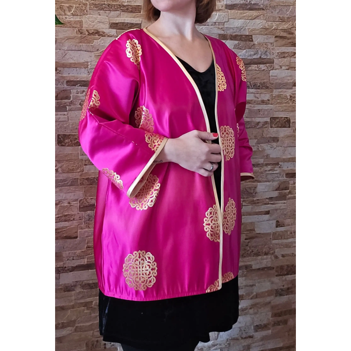 Chaqueta kimono fucsia