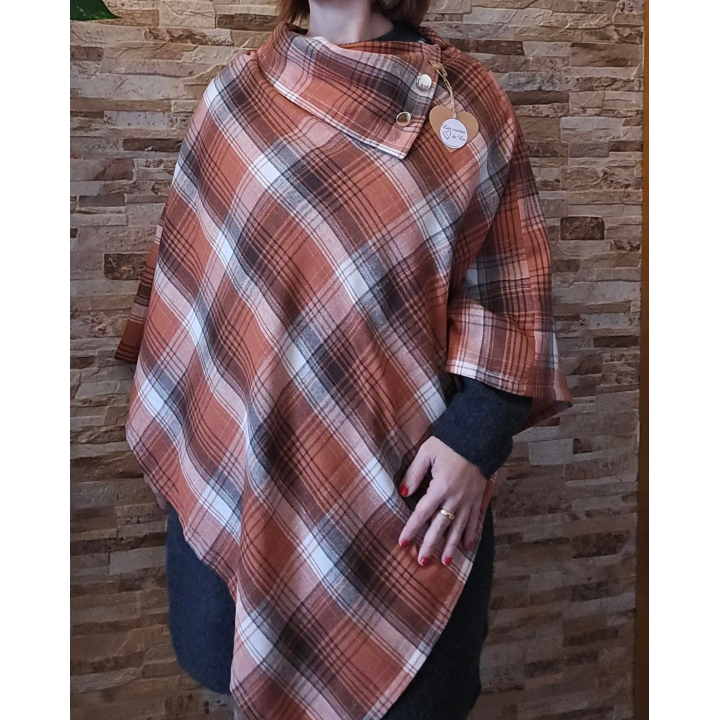 Poncho capa cuadros