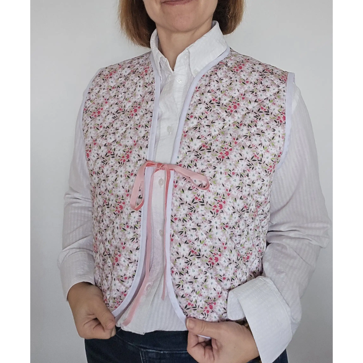 Chaleco acolchado flores