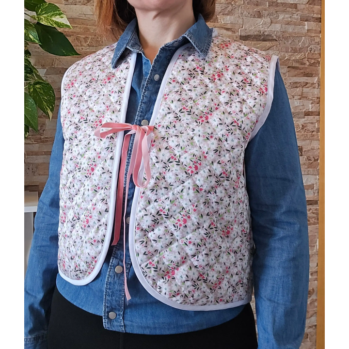 Chaleco acolchado flores