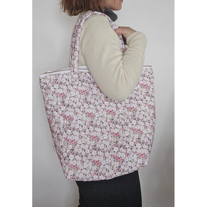 Totebag acolchada flores
