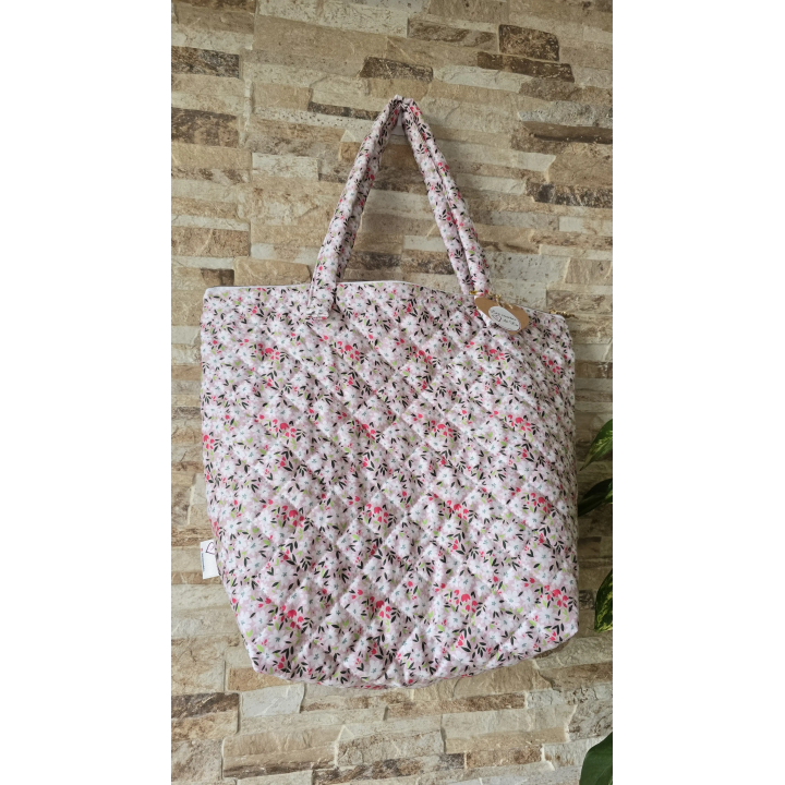 Totebag acolchada flores