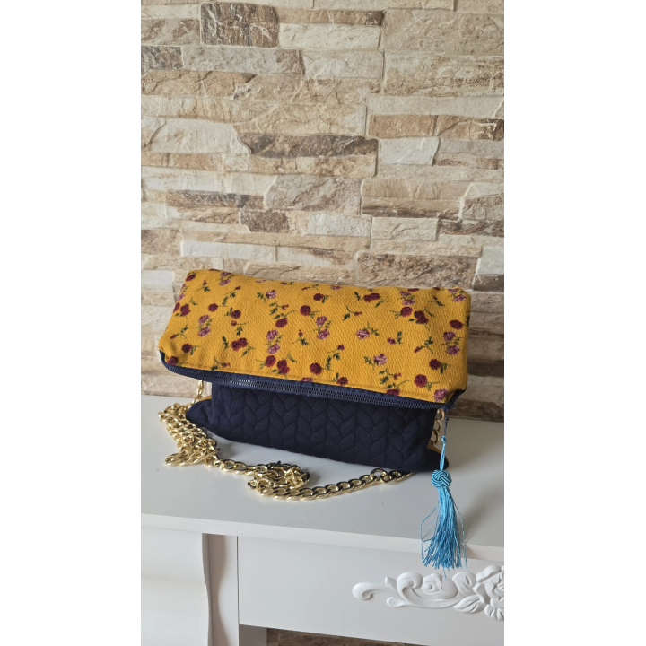 Bolso Clutch Mostaza Marino