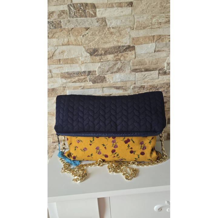 Bolso Clutch Mostaza Marino