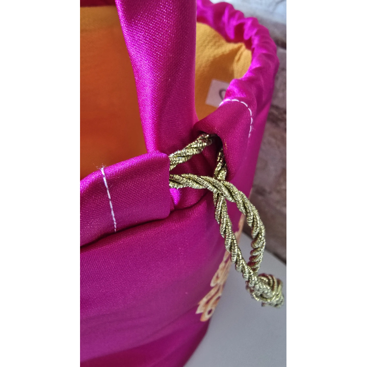 Bolso bombonera Fucsia y Dorado
