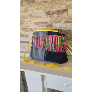 Bolso bandolera flecos fluor