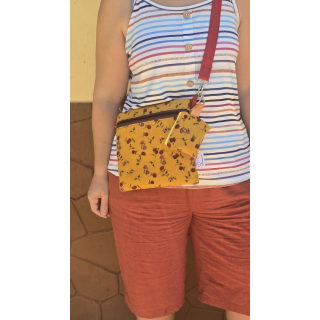 Riñonera floral mostaza + monedero