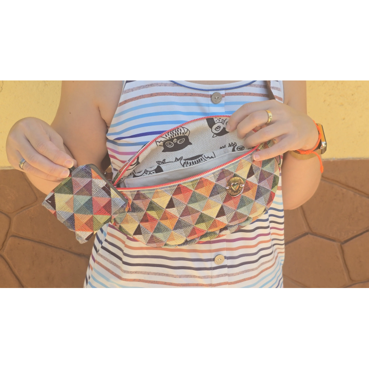 Riñonera Geométrica Multicolor + monedero